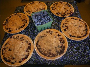 Hugli's homemade blueberry crumble pies